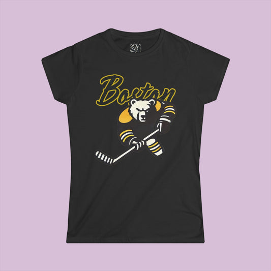 Boston Hockey Bear Women's Softstyle Tee