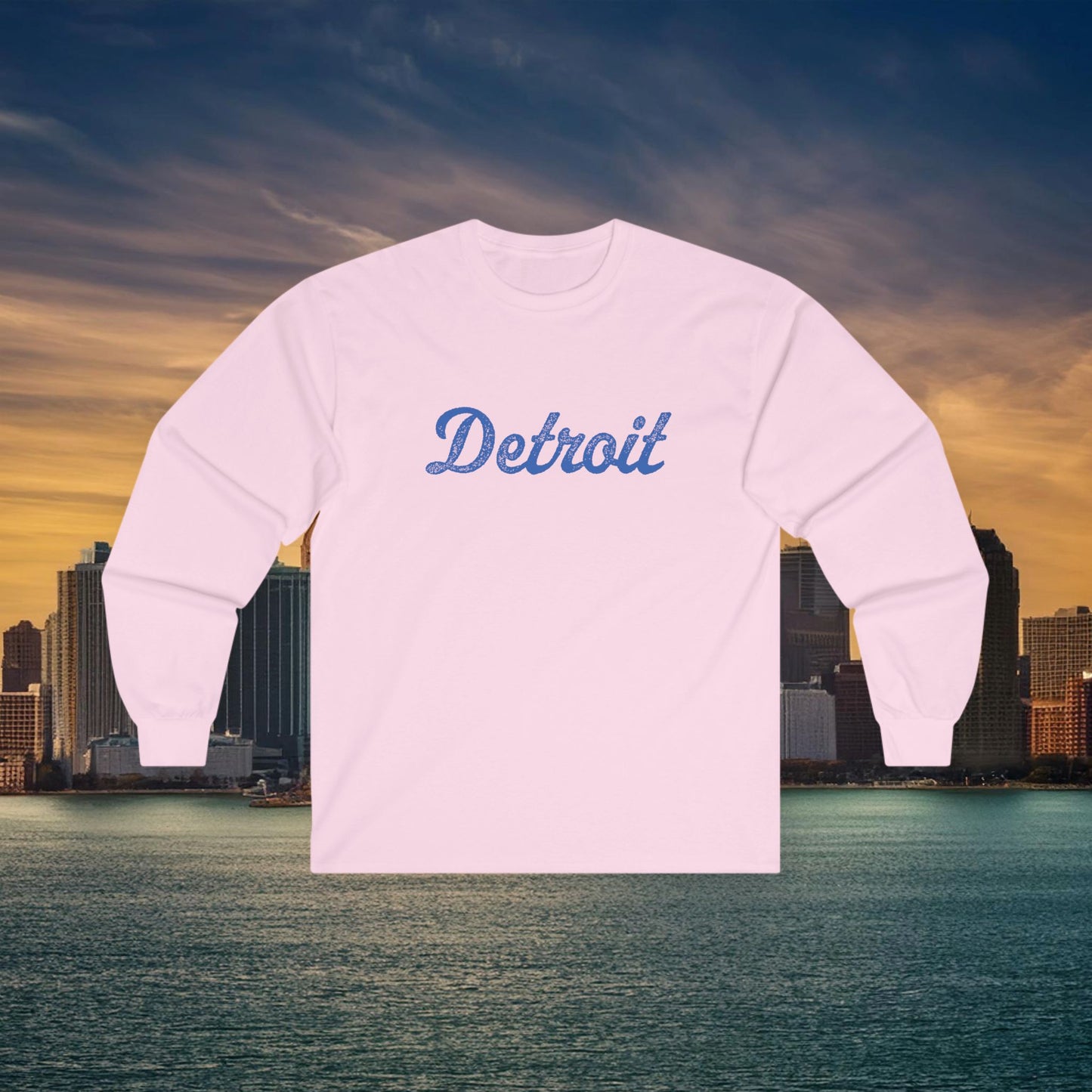 Detroit Football Crest Long Sleeve Tee