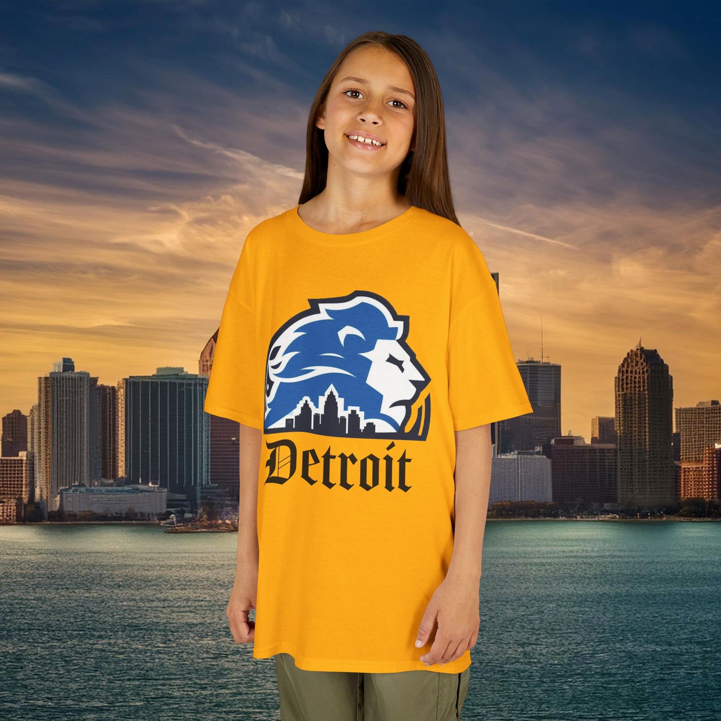 Detroit Football Skyline Kids Tee