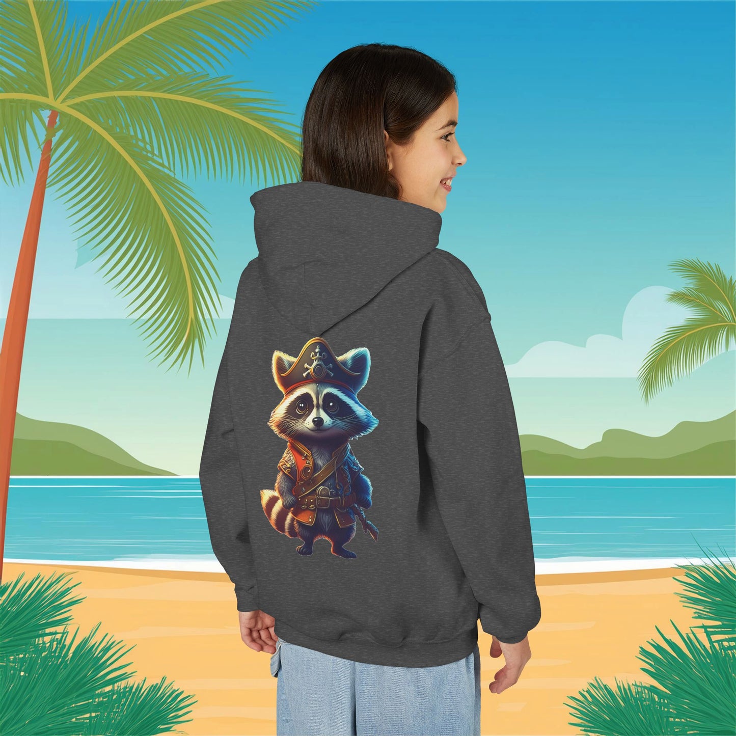 Raccoon Pirate Youth Hoodie