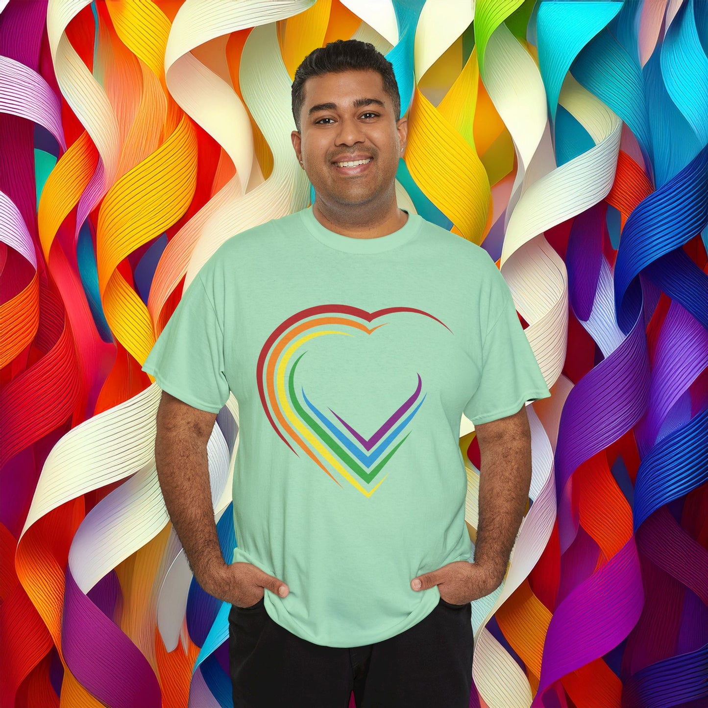Rainbow Heart Unisex Tee