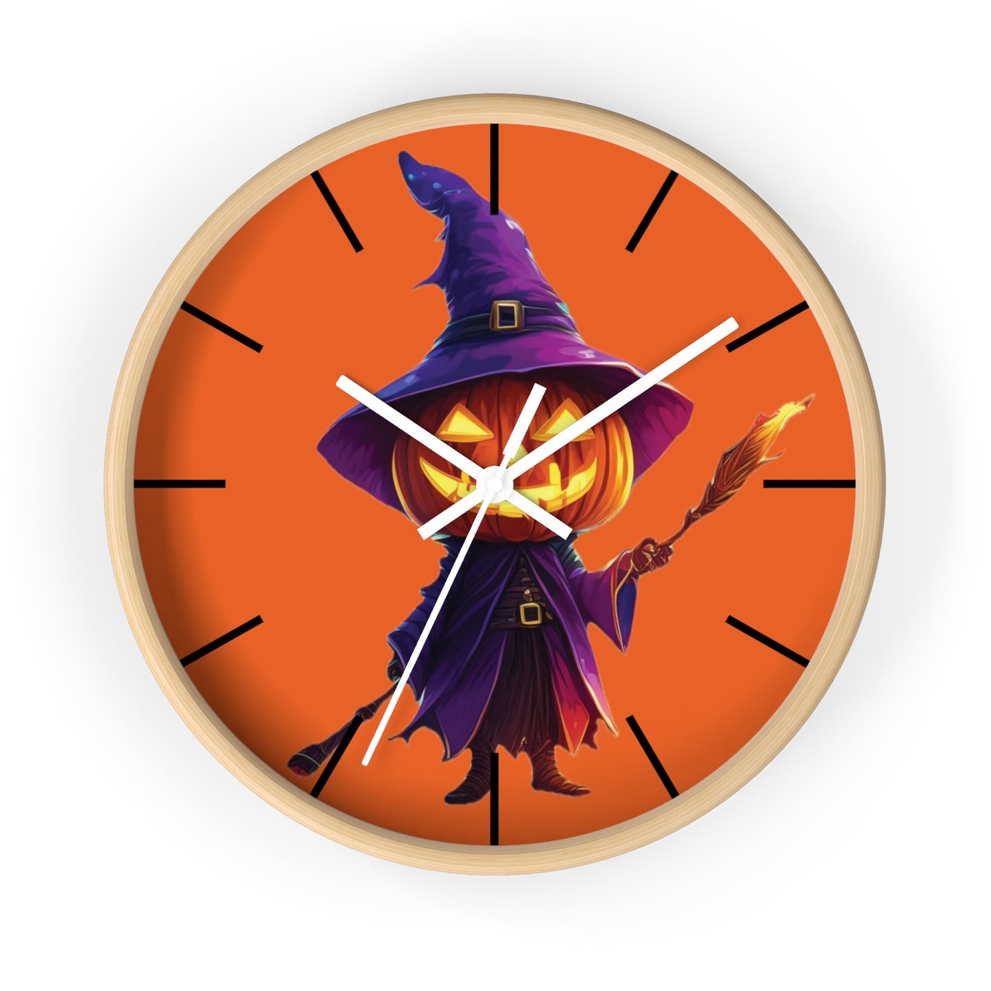 Pumpkin Wizard Wall Clock