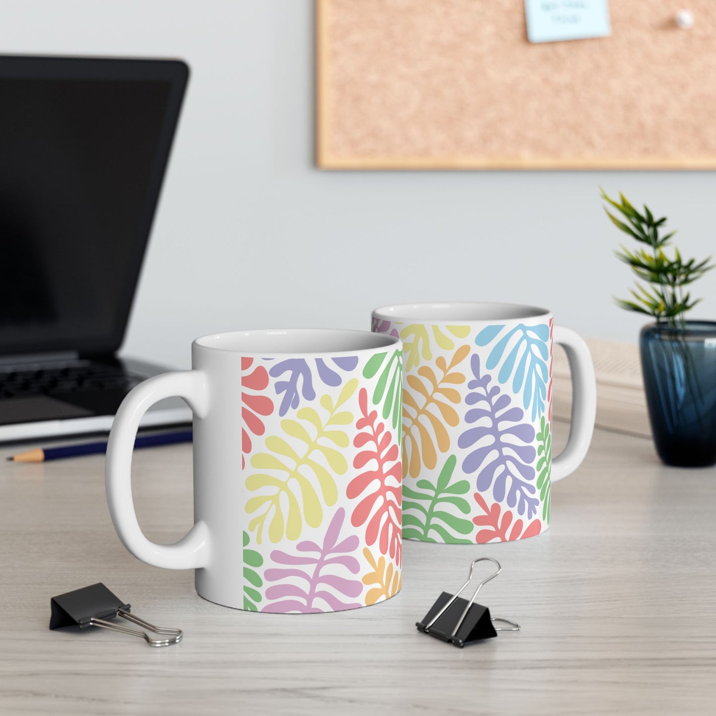Colorful Tropical Leaves Ceramic Mug (11oz/15oz)