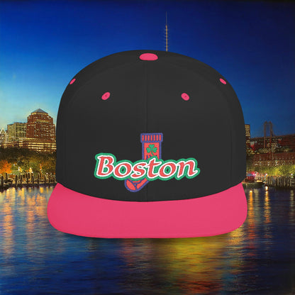 Boston Cable Knit Irish Sock Flat Bill Snapback
