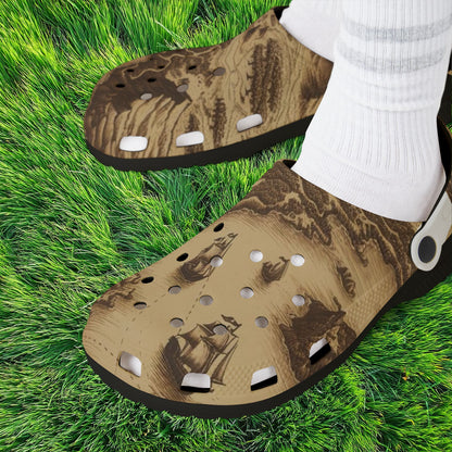 Island Map Foam Clogs