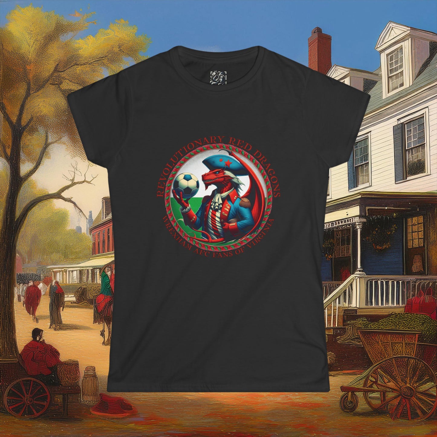 Revolutionary Red Dragons Crest Women's Softstyle Tee - Alternate