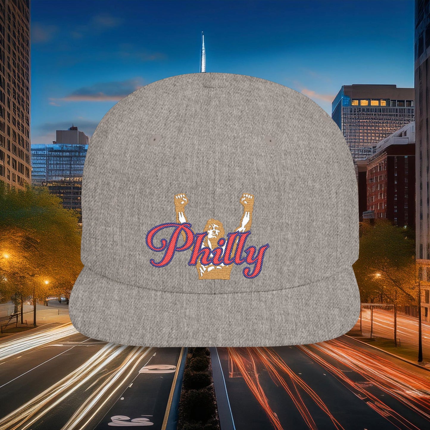 Philly Rocky Statue Flat Bill Snapback