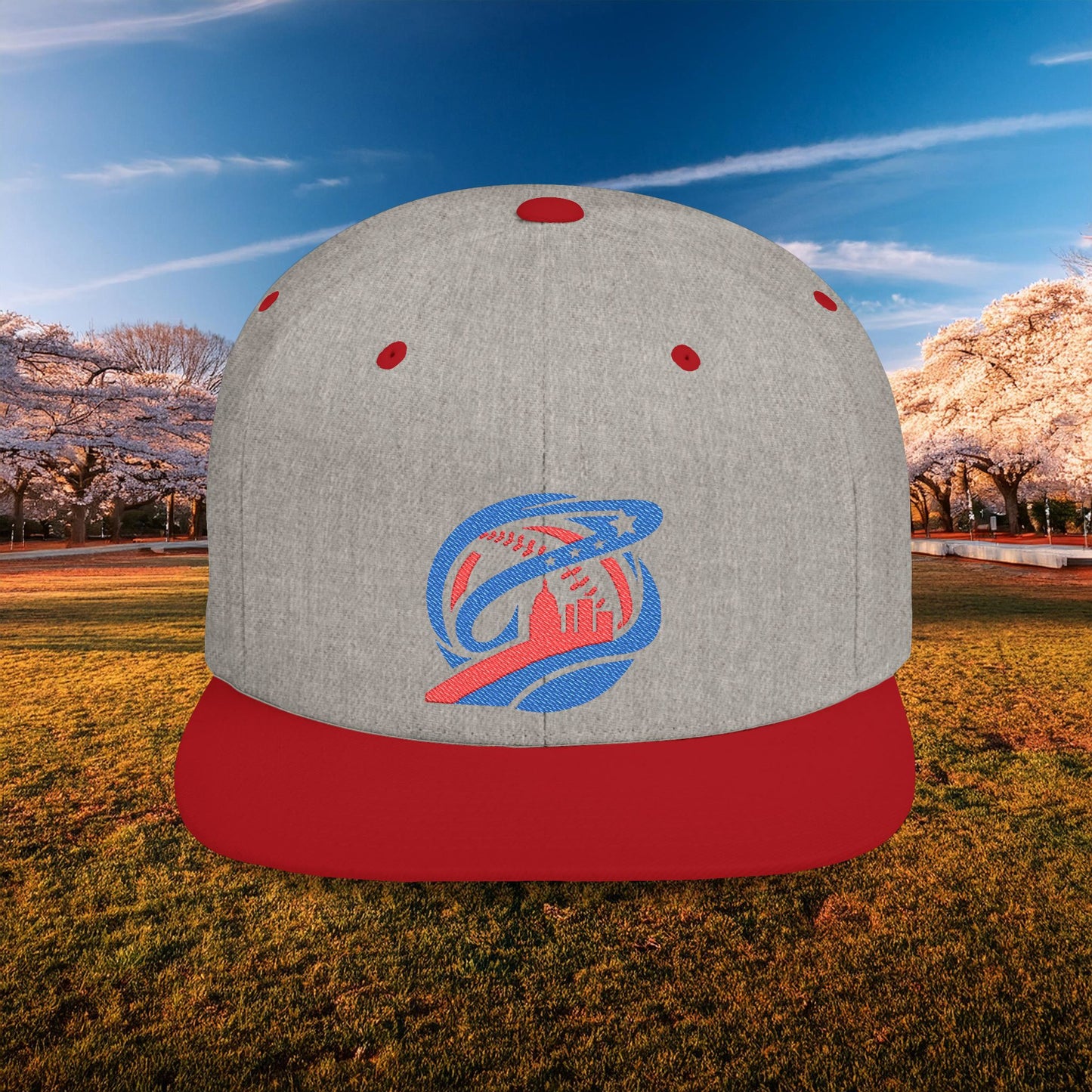 Abstract Washington Baseball Logo Flat Bill Snapback