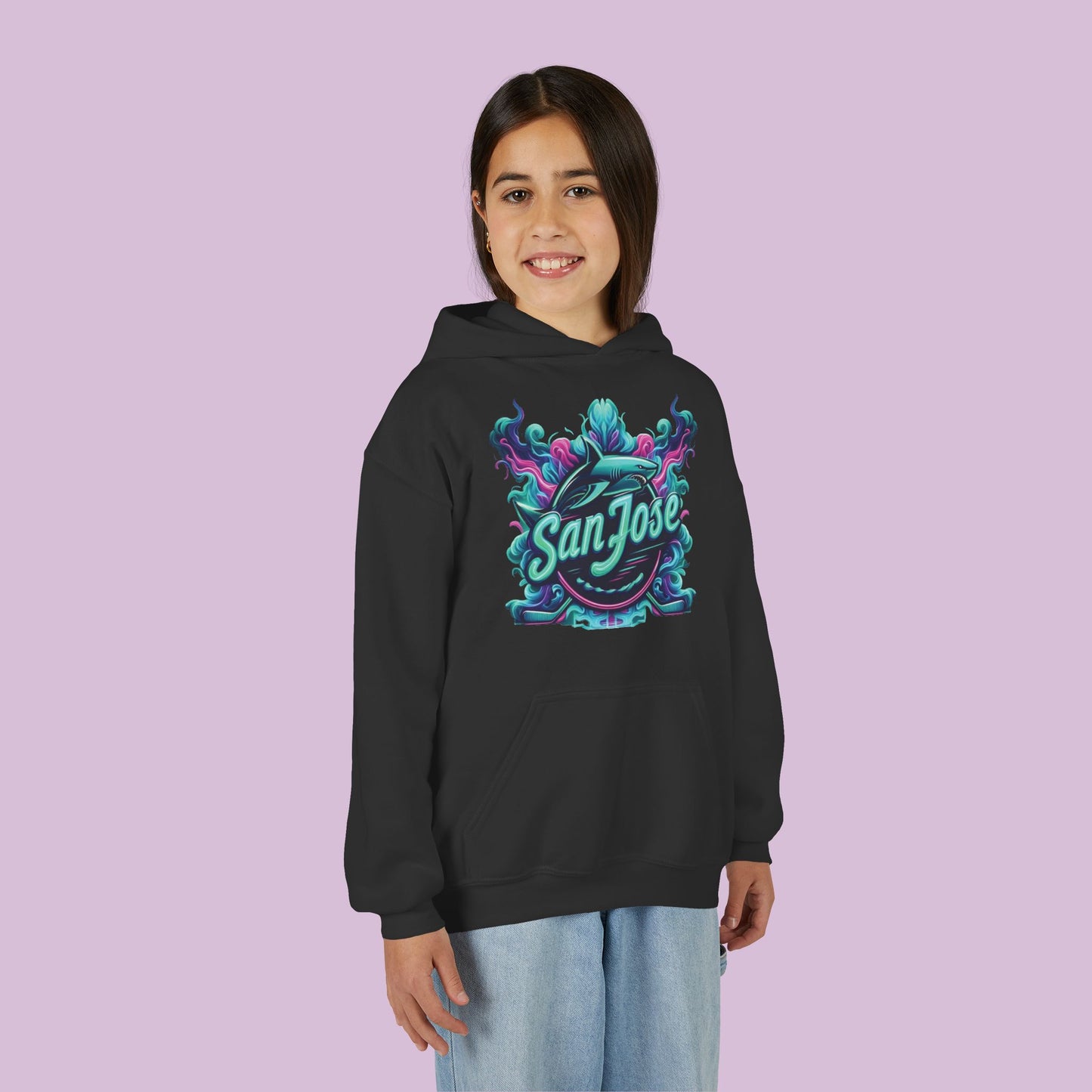 San Jose Hockey Neon Youth Hoodie
