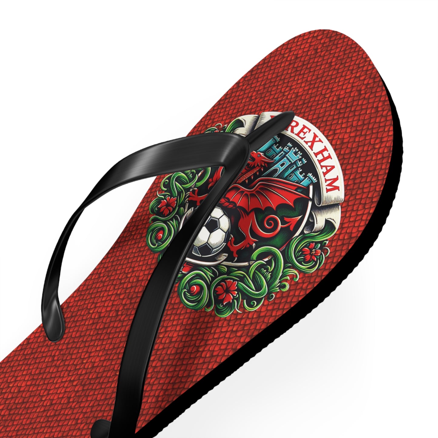 Wrexham Dragon Scale Flip Flops