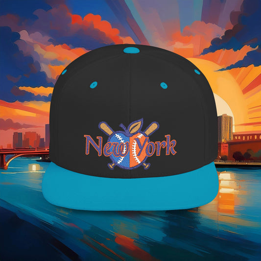 NY Baseball Big Apple Flat Bill Snapback