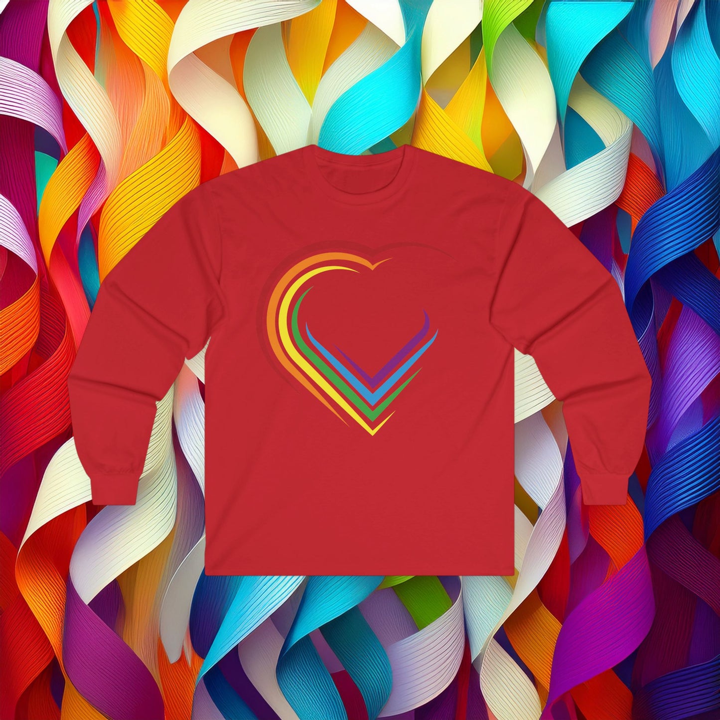 Rainbow Heart Long Sleeve Tee