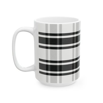 Black & White Plaid Ceramic Mug (11oz/15oz)