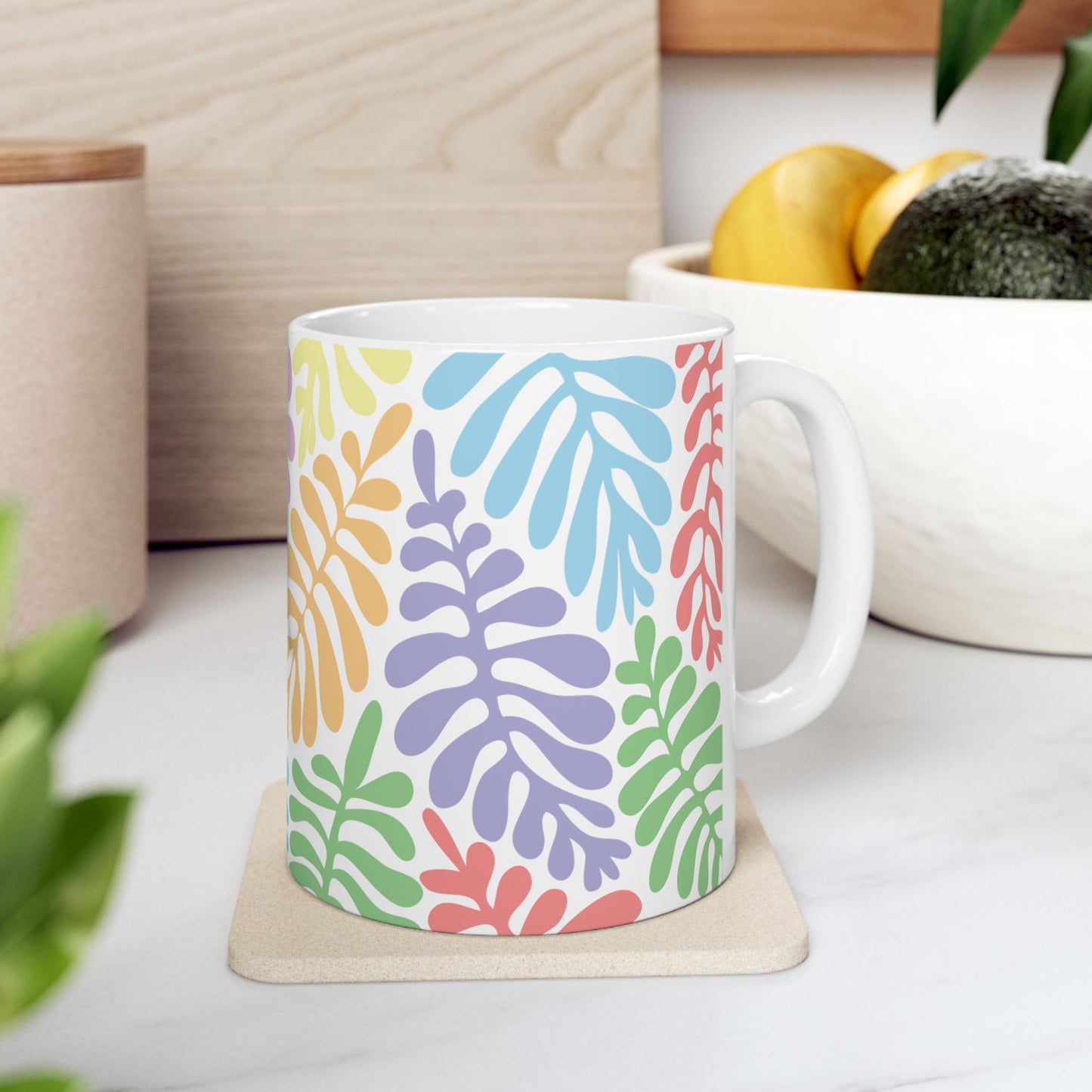 Colorful Tropical Leaves Ceramic Mug (11oz/15oz)