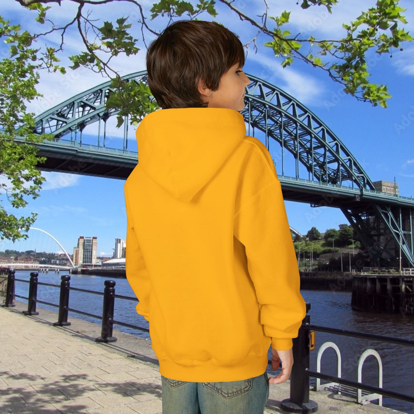 Newcastle United B&W Crest Youth Hoodie