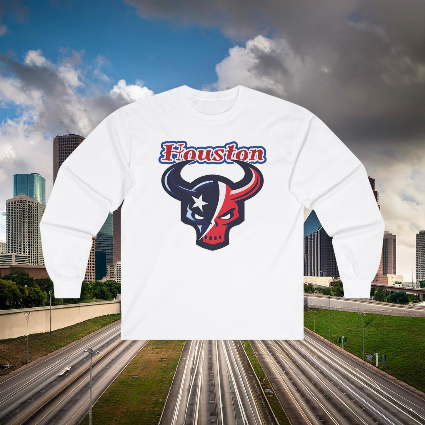 Houston Skull Long Sleeve Tee