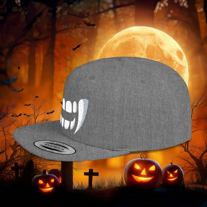 Vampire Teeth Flat Bill Snapback