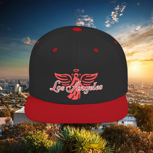 Los Angeles Red Angel Flat Bill Snapback