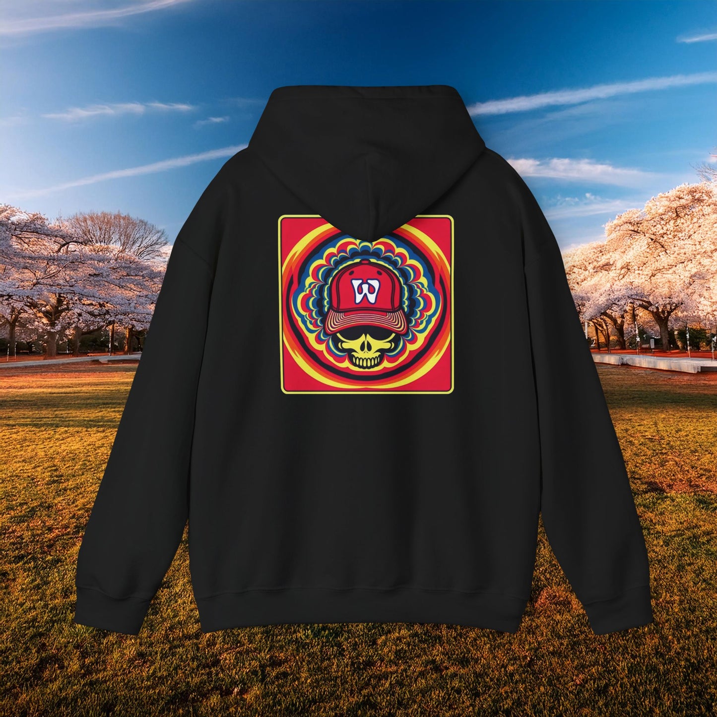 Psychedelic Funky W Skull Hoodie