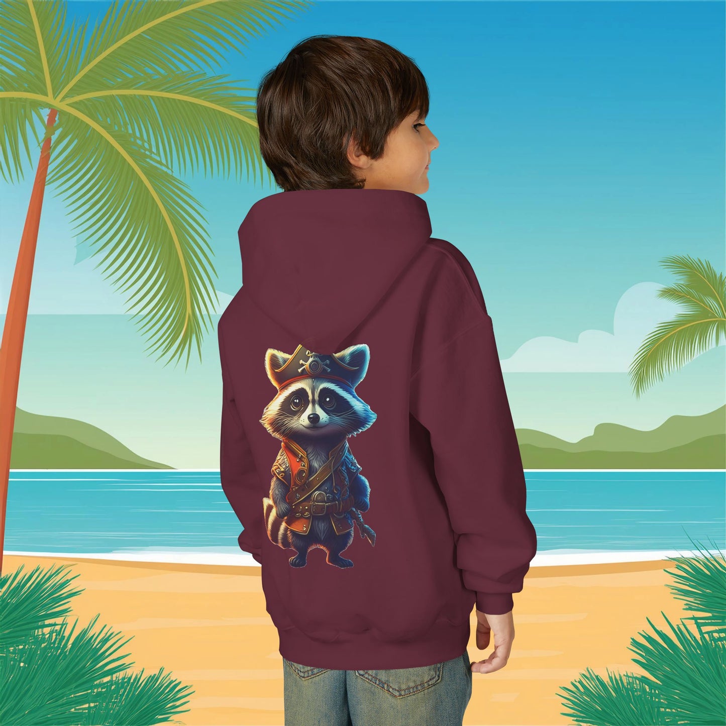 Raccoon Pirate Youth Hoodie