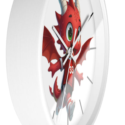 Mini Red Dragon Fan Wall Clock