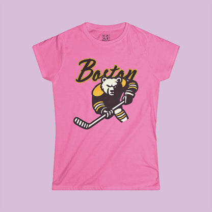 Boston Hockey Bear Women's Softstyle Tee