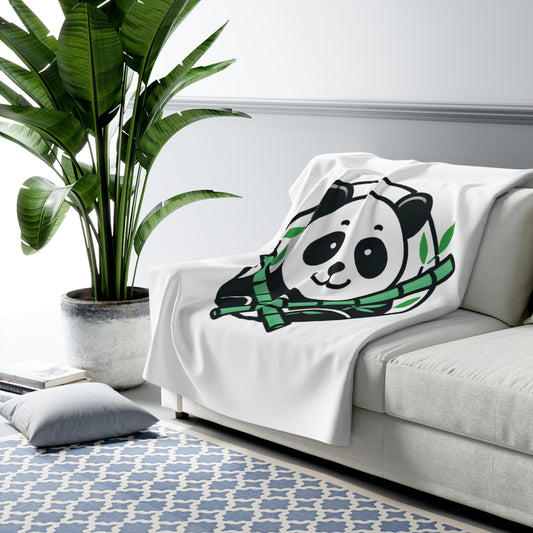 Panda Lunch Sherpa Fleece Blanket