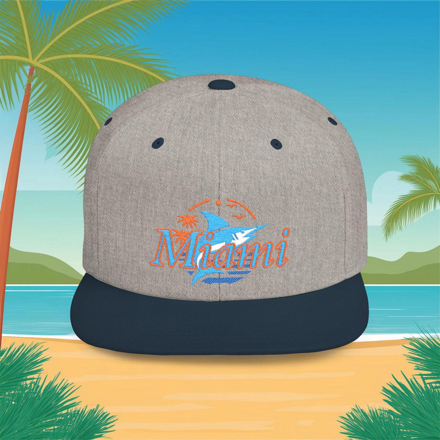 Miami Baseball Logo Flat Bill Snapback