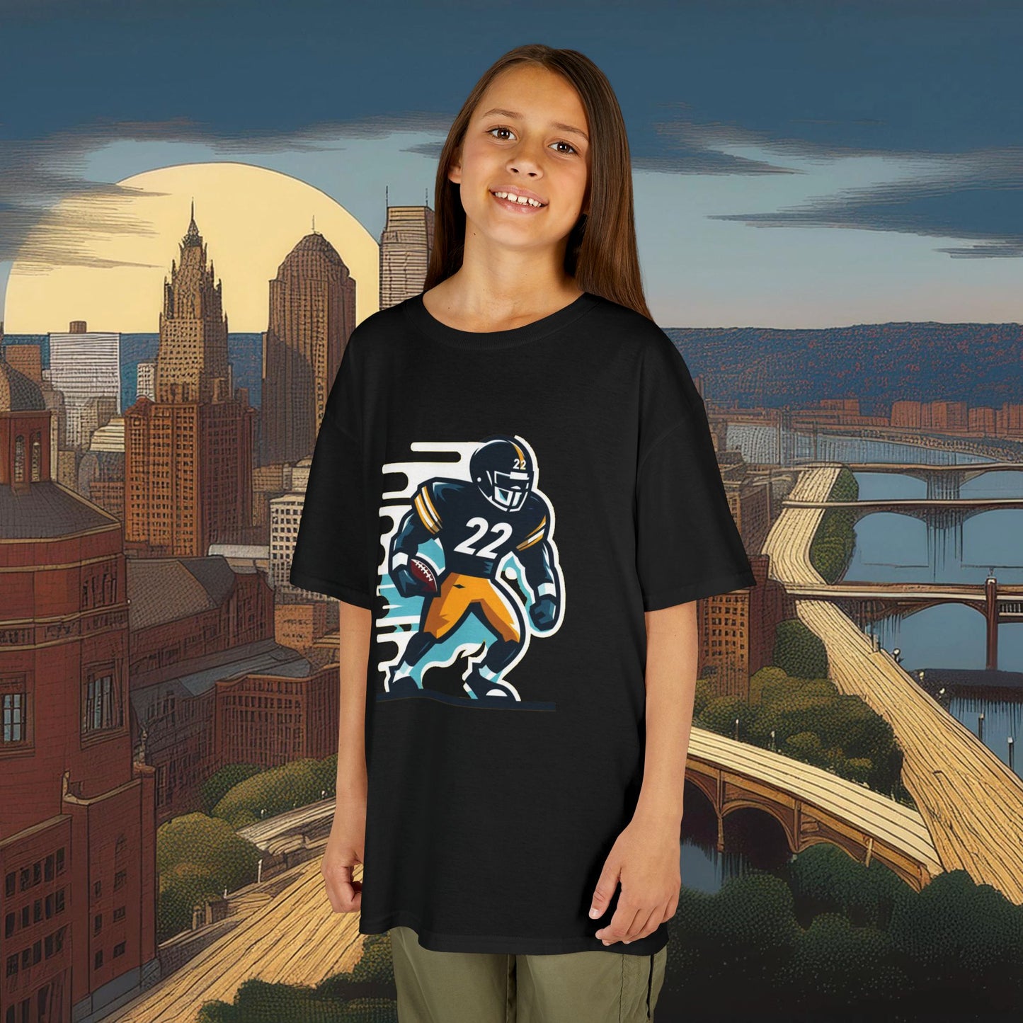 Pittsburgh Football Player Kids Tee