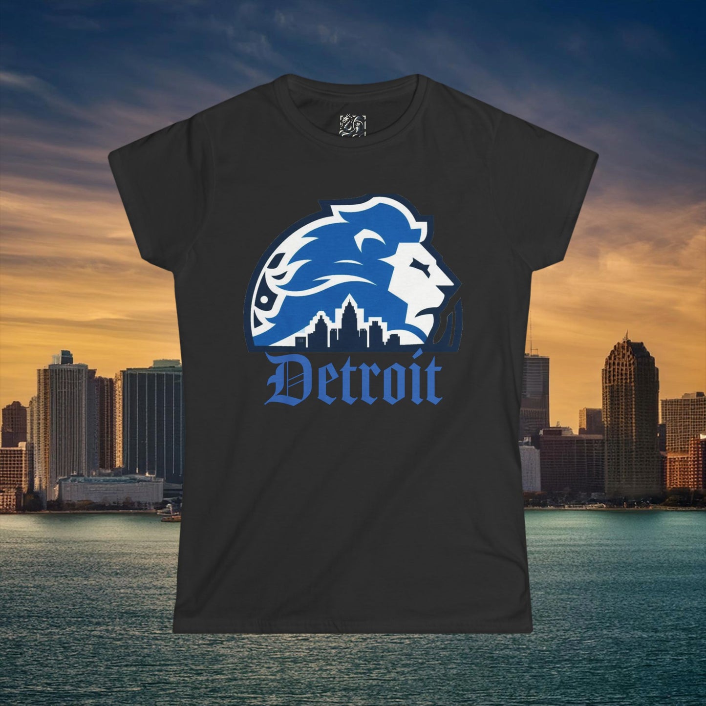 Detroit Football Skyline Women's Softstyle Tee