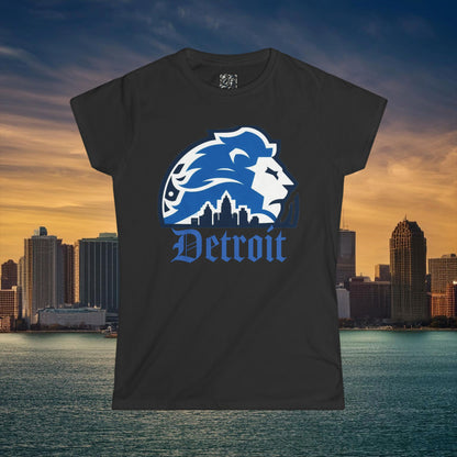 Detroit Football Skyline Women's Softstyle Tee
