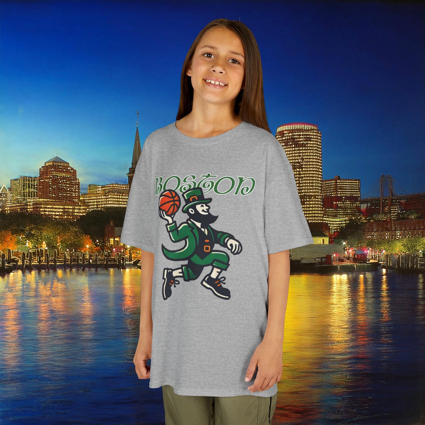 Boston Basketball Logo Kids Tee