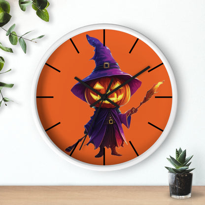 Pumpkin Wizard Wall Clock