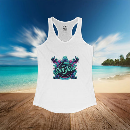 San Jose Hockey Neon Women's Ideal Racerback Tank