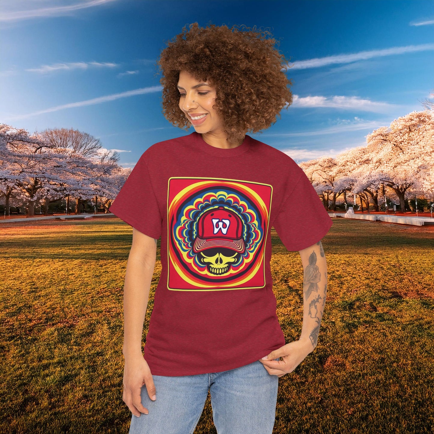 Psychedelic Funky W Skull Tee