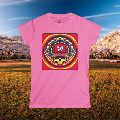 Psychedelic Funky W Skull Women's Softstyle Tee