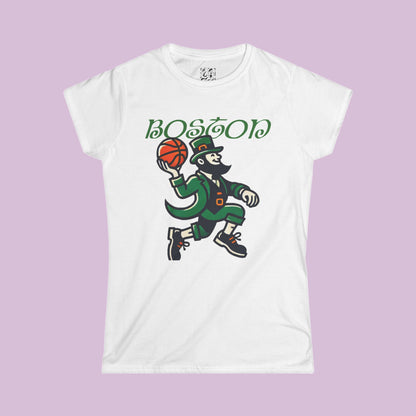 Boston Basketball Logo Women's Softstyle Tee
