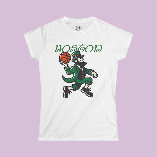 Boston Basketball Logo Women's Softstyle Tee