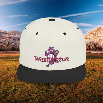 Washington Cherry Blossom Flat Bill Snapback