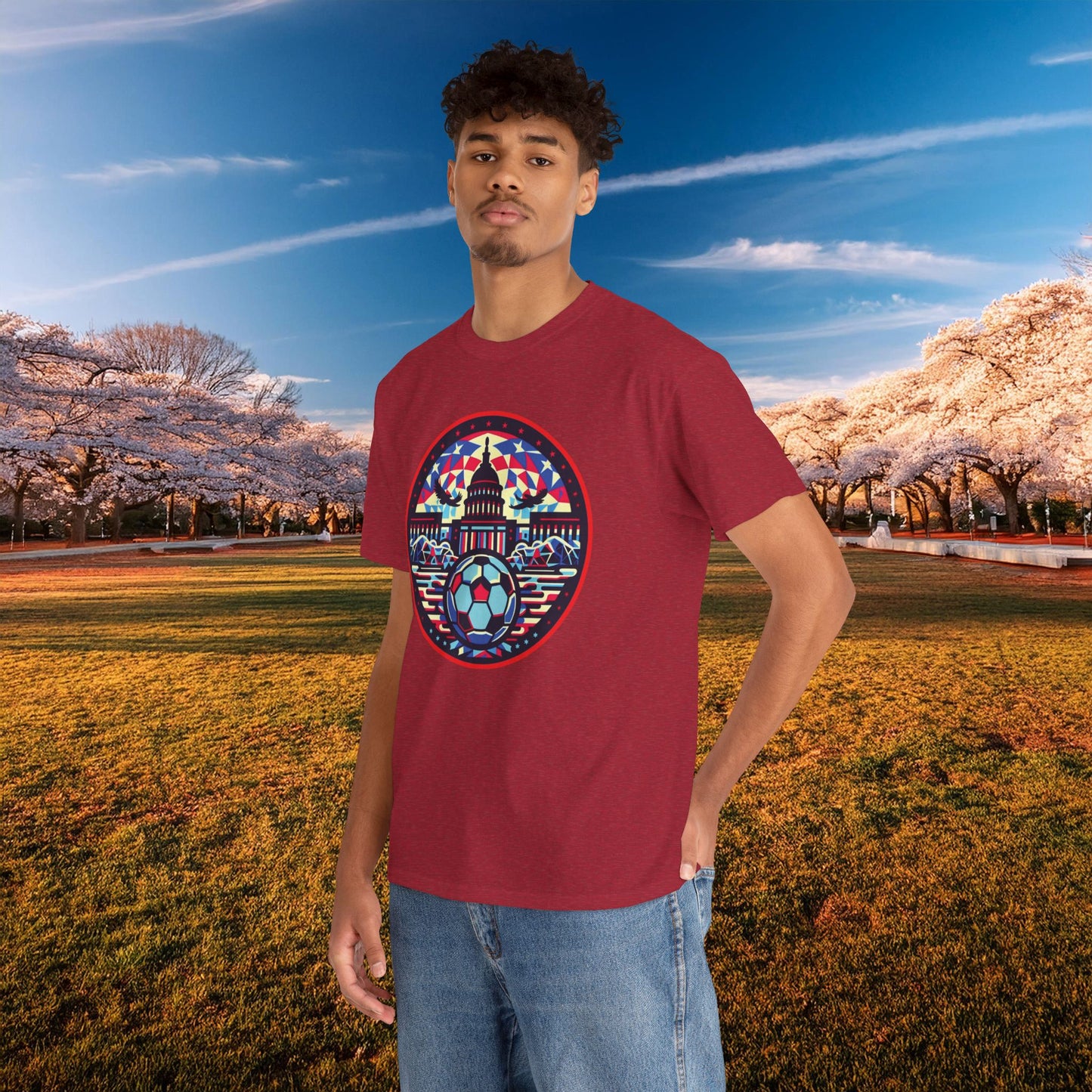 Vibrant Geometric DC Soccer Tee