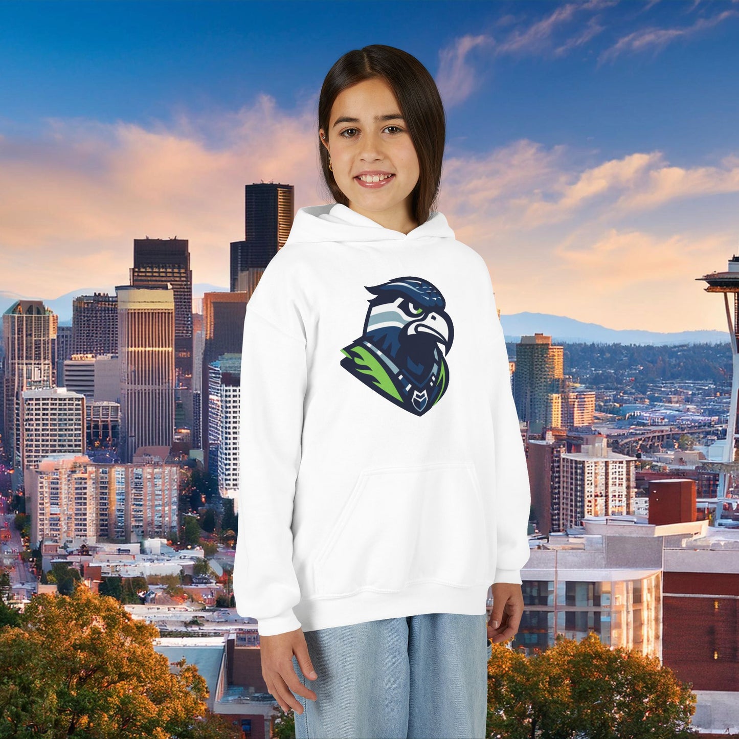 Seattle Football Crest Youth Hoodie