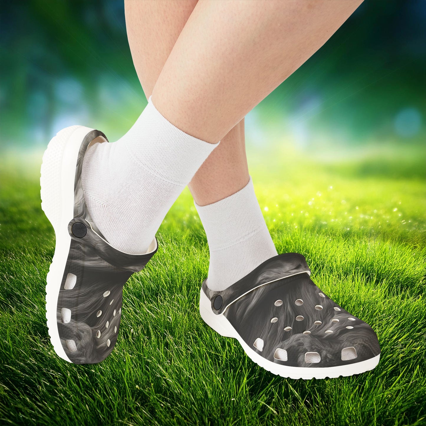 Smoke Pattern Foam Clogs