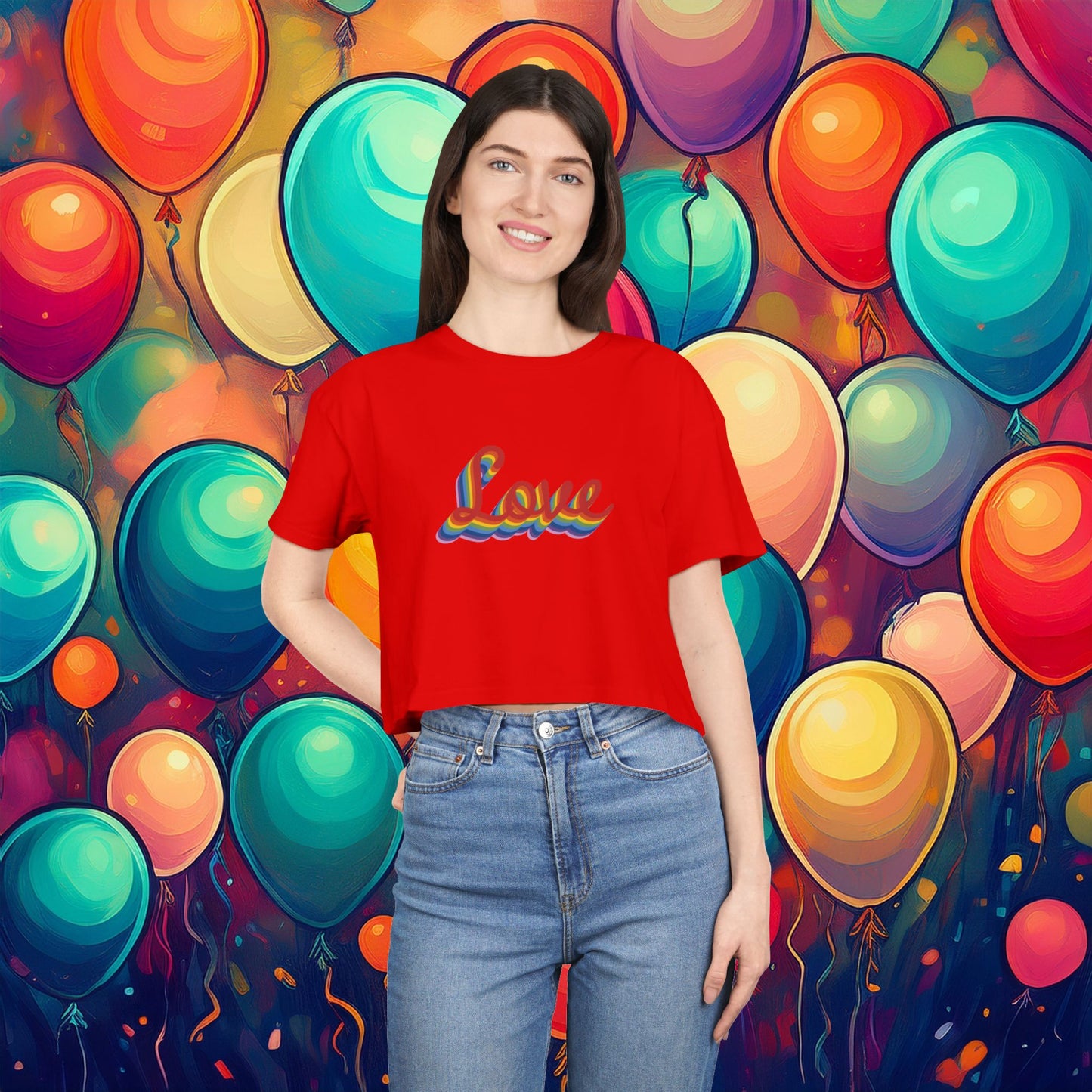 Rainbow Love Women's Crop Tee