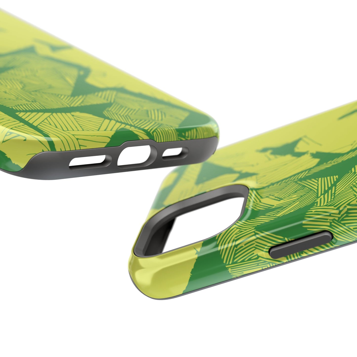Electric Green and Gold Impact-Resistant Phone Case