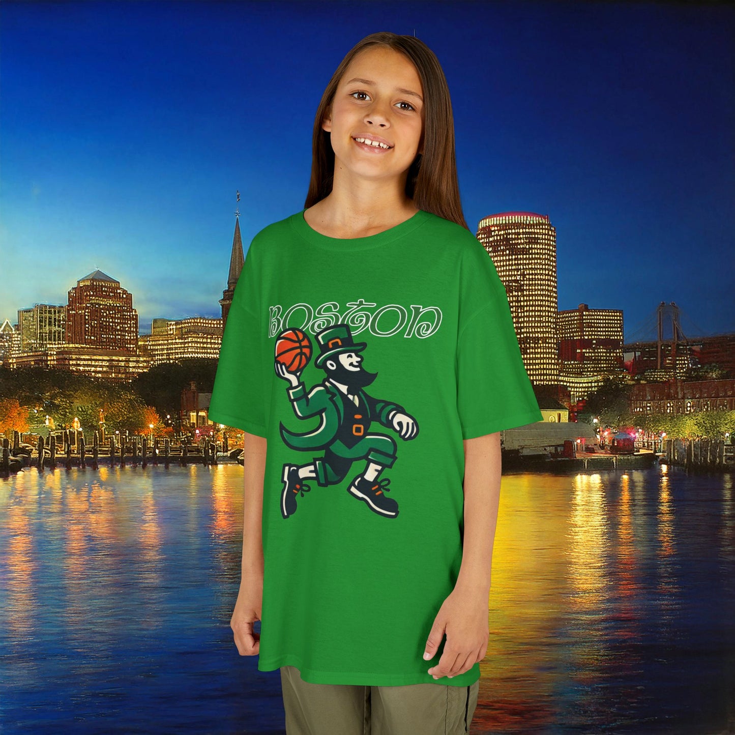 Boston Basketball Logo Kids Tee