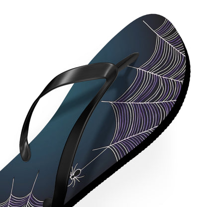Blue Spider Web Flip Flops