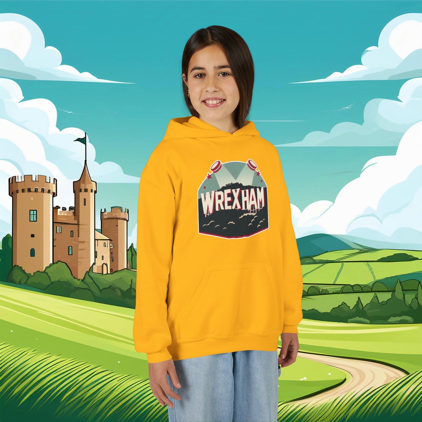 Wrexham Hollywood Sign Youth Hoodie