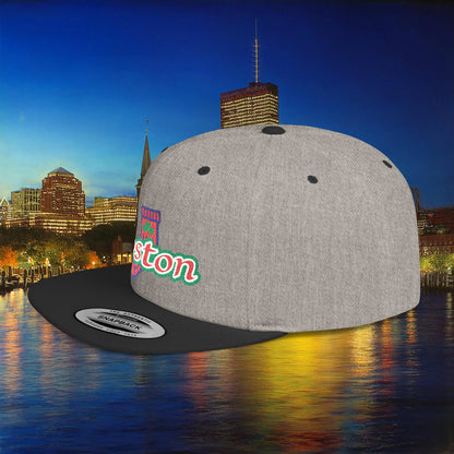 Boston Cable Knit Irish Sock Flat Bill Snapback