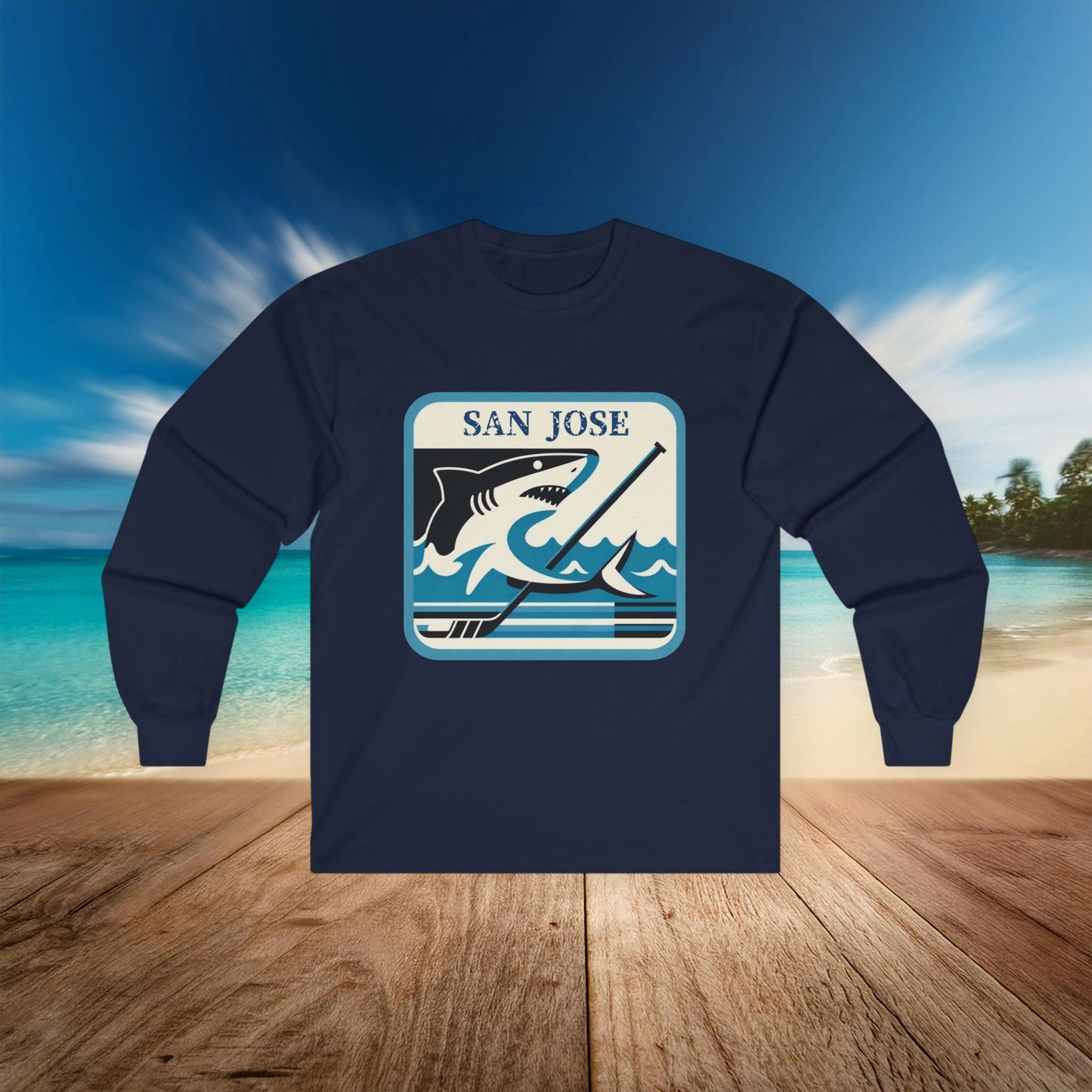 San Jose Hockey Retro Logo Long Sleeve Tee