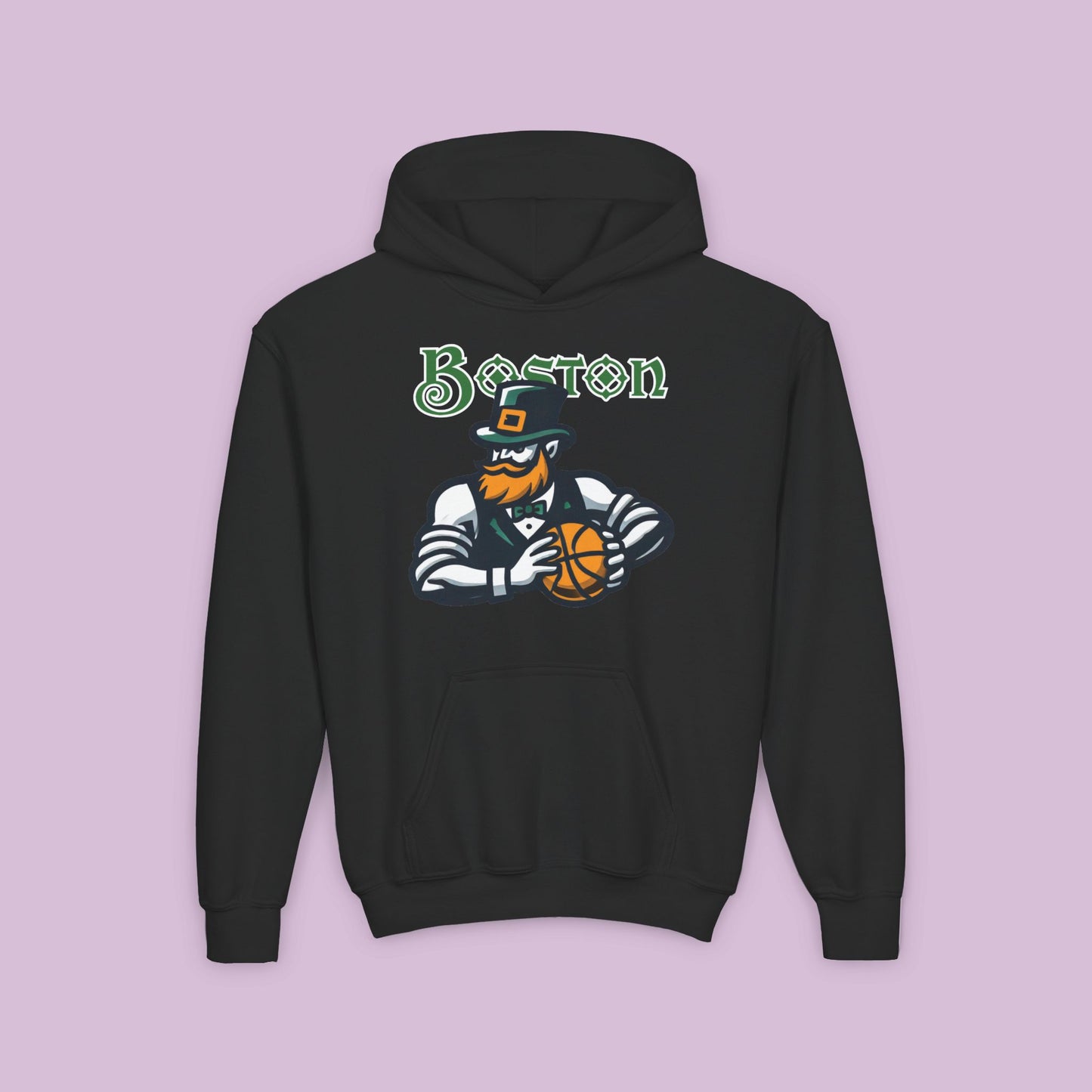 Boston Basketball Design Youth Hoodie